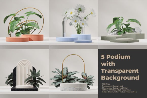 3D Podium with Transparent Background: A Designer's Asset
