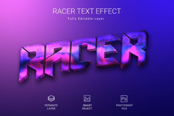 3D Racer Psd Text Style Effect Mockup