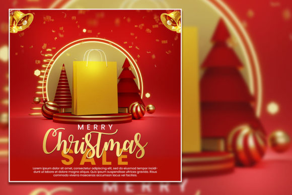 Christmas Sale Social Media Post: Editable Festive Flyer Design