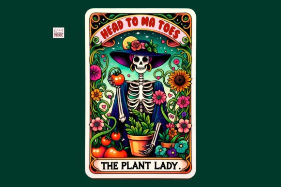 Enchant Your Designs: The Plant Lady Tarot Card PNG Tomatoes