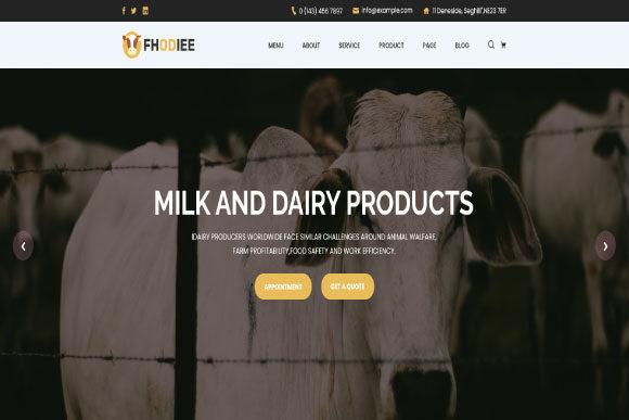 Fhodiee - Dairy Farm & Eco Products Template