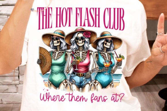 Hot Flash Club PNG Skeleton Mom: Funny Midlife Clipart Design