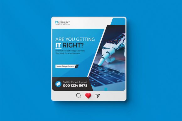 IT Expert Instagram Post Banner: Design Assets for Tech Brands