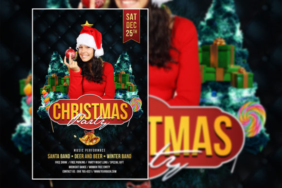 Modern Christmas Party Poster Template