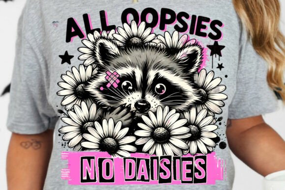 Oopsies No Daisies: A Whimsical Raccoon PNG for Creative Projects