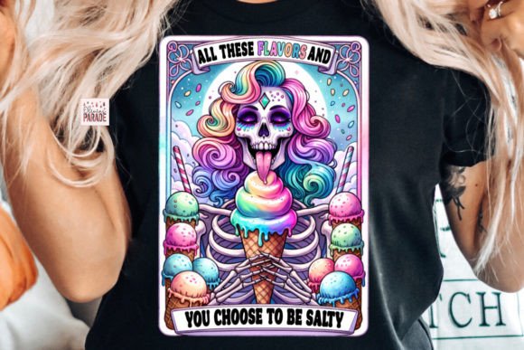 Salty Skeleton Tarot PNG Ice Cream