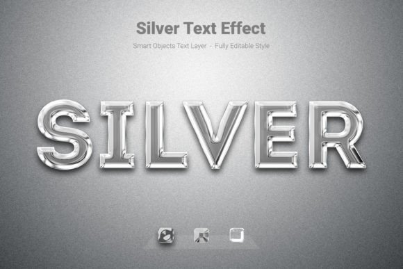 Silver PSD Text Style Effect Mockup: Premium Design Asset