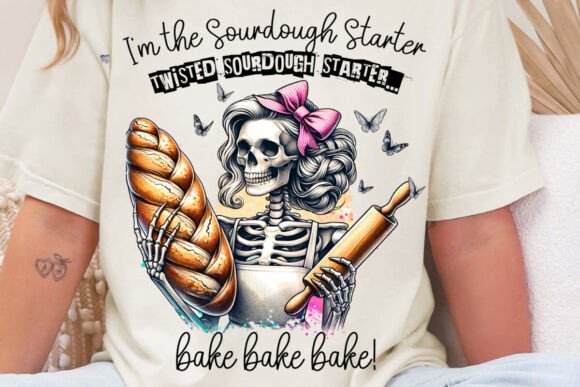 Sourdough Starter PNG Skeleton Baking: A Creative Design Asset