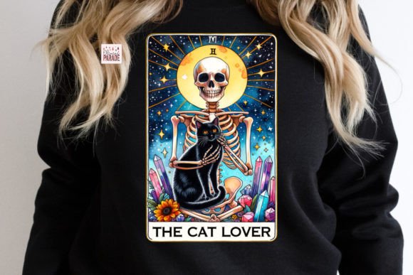 Tarot Card The Cat Lover Skeleton PNG