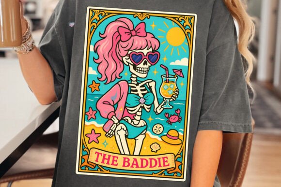The Baddie Tarot Card PNG Skeleton Beach