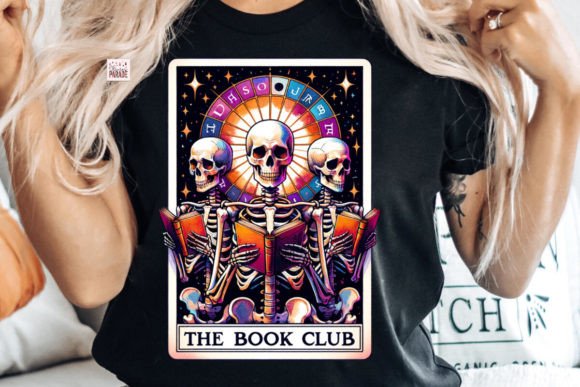 The Book Club Skeleton Tarot Card PNG