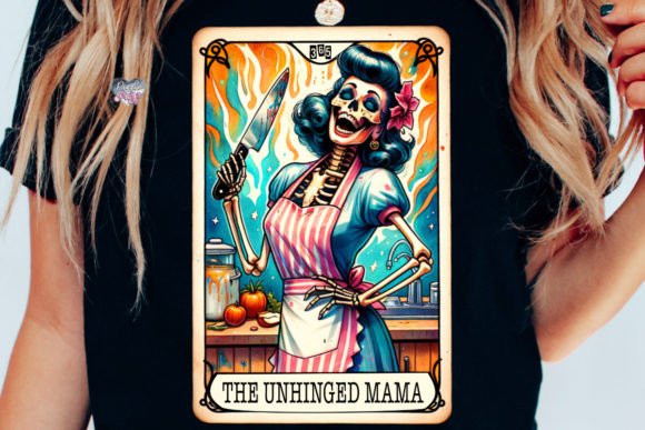 The Unhinged Mama Tarot Card PNG: Creative Design Asset